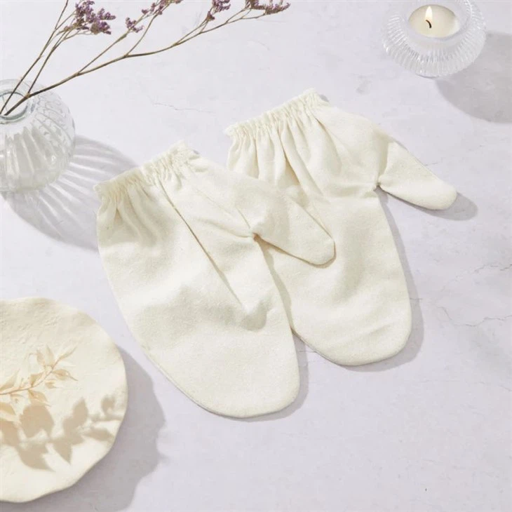 china Raw Silk Noil Garshana Exfoliating Gloves manufacturers